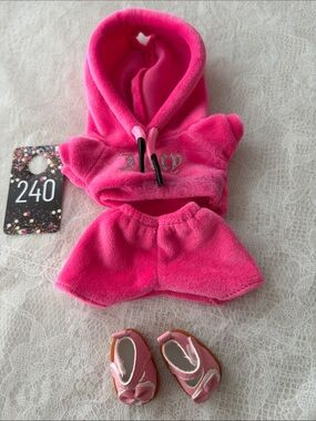 240,3 Piece Outfit Juicy Logo Pink For Labubu Doll (Doll Not included )